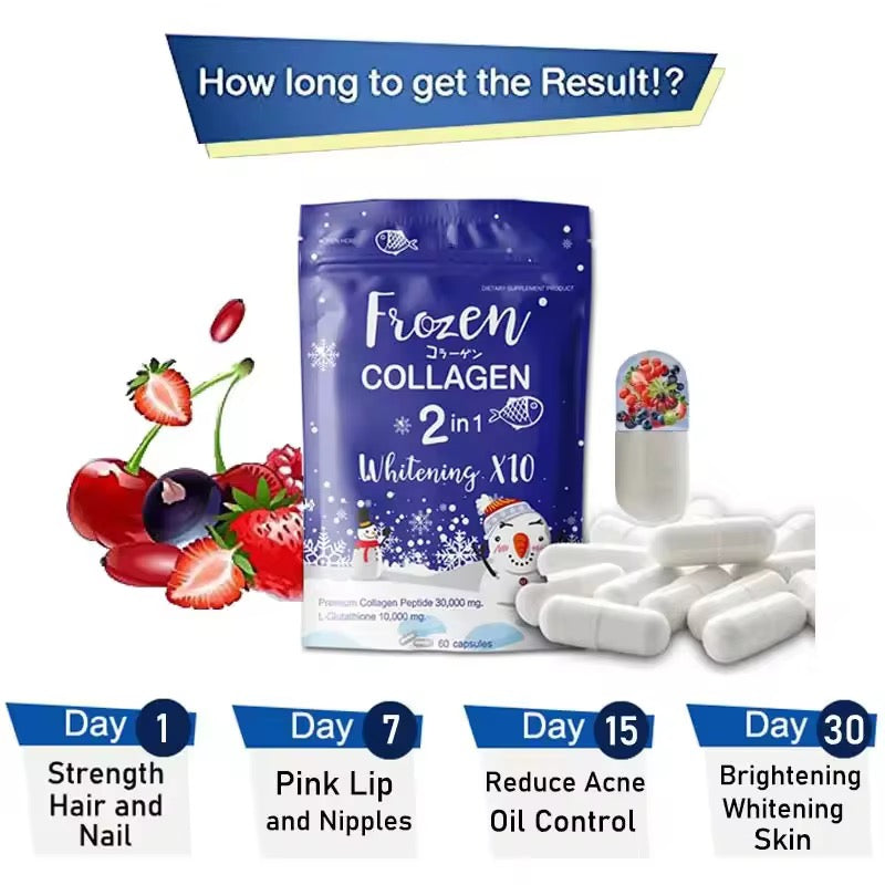 Frozen Collagen 2 in 1 (60 Caps) Brighten and Tighten Your Skin
