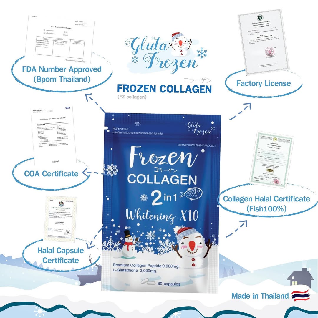 Frozen Collagen 2 in 1 (60 Caps) Brighten and Tighten Your Skin